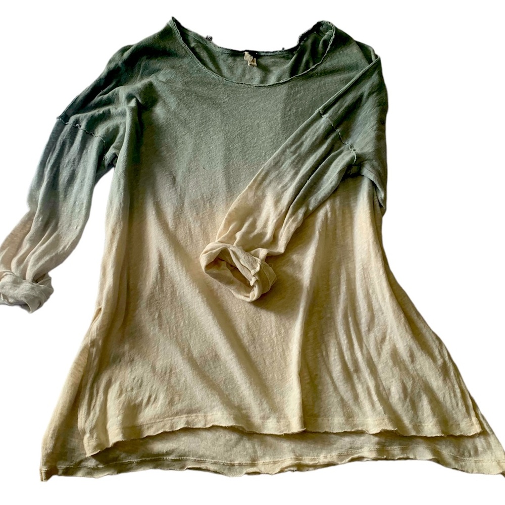 Free People, We The Free, Fade-out, Weathered-Look Top, Linen/Cotton Blend, M